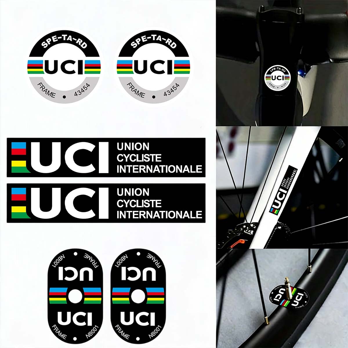 Aero Cycling Helmet - UCI Cycling Frame Stickers Durable Vinyl