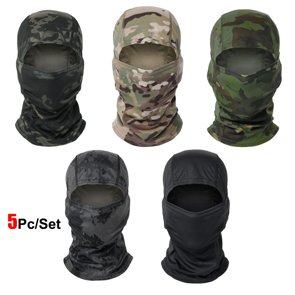 Aero Cycling Helmet - 5Pcs/Set Camouflage Balaclava Hat Cycling Full