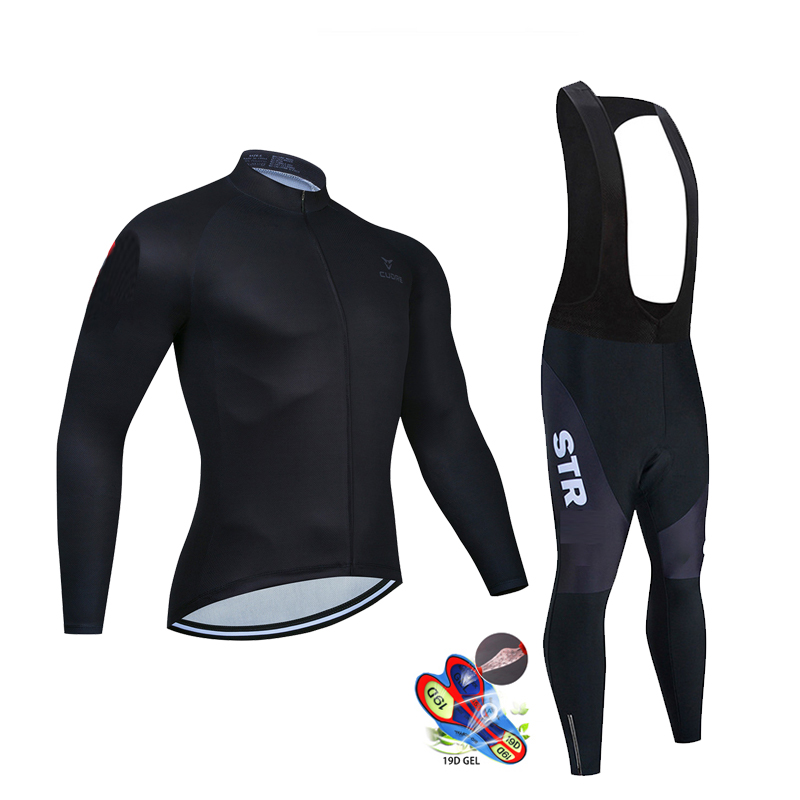 Cycling Gear Sale - Mùa Thu Đen Bộ Quần Áo