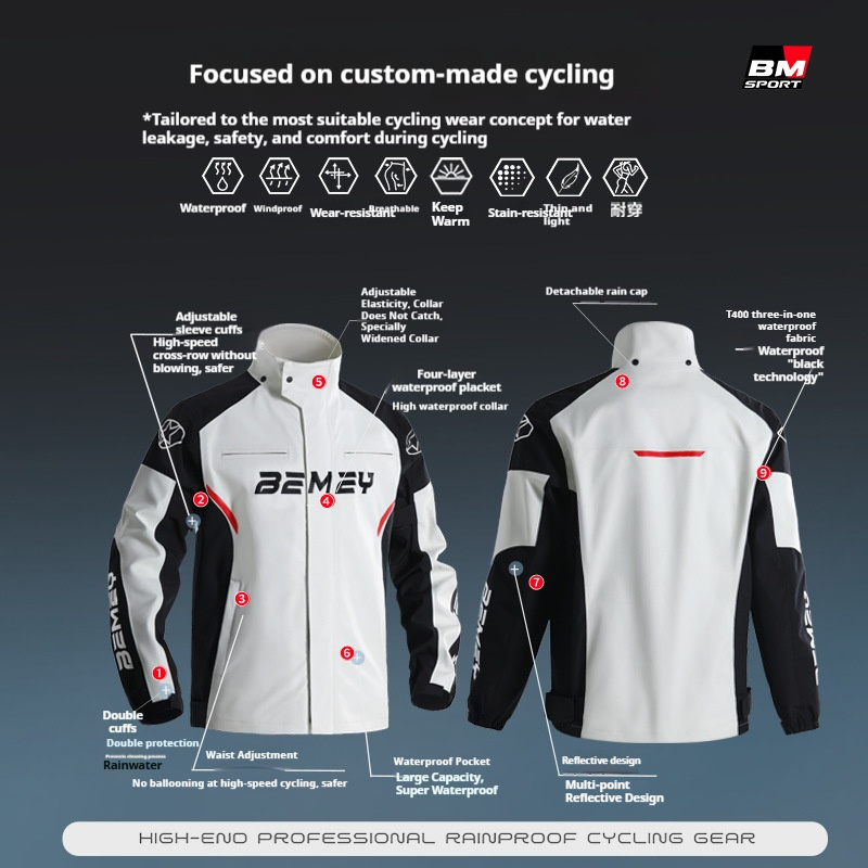 Motorcycle Raincoat for Men, T - đánh giá và giá Cycling Gear Men